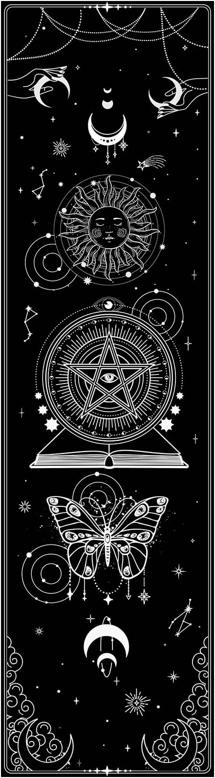 2 x 7 ft Halloween Gothic Runner Rug Sun and Moon Mats - skull carpet