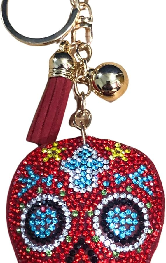 Popfizzy Rhinestone Keychains for Women and Girls, Bling Bag Charm, Backpack Charms, Sparkle Purse Charm, Best Gift for Women - sugar skull handbags for sale