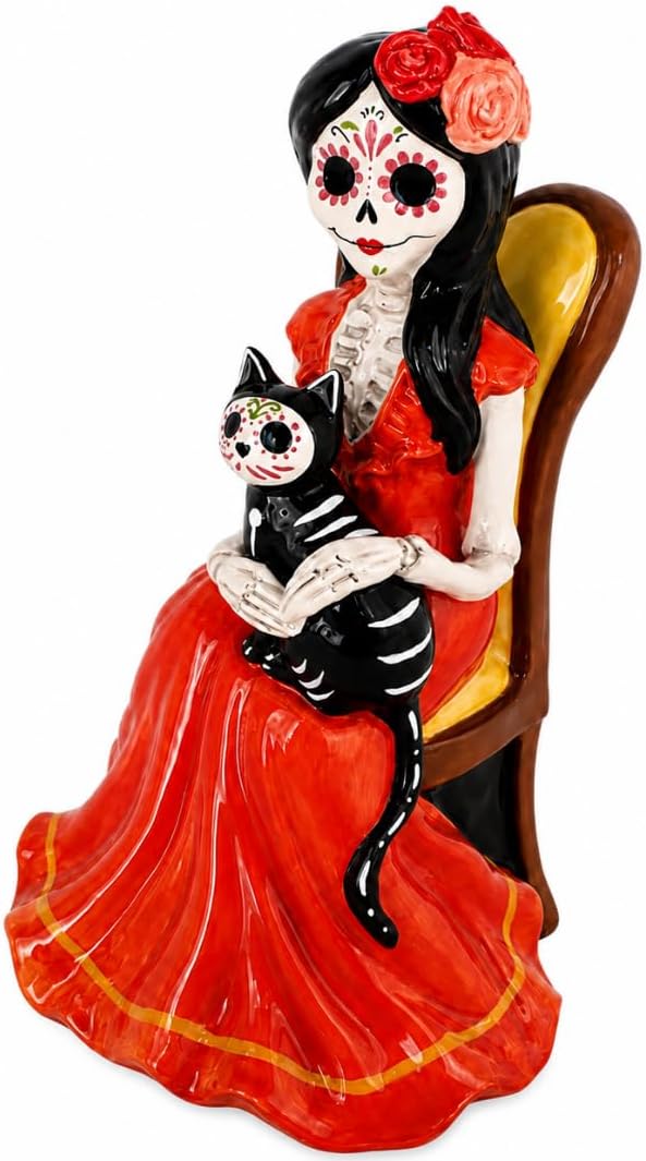 Blue Sky Clayworks Day of the Dead Princess Figurine, 5.5" L x 5.25" W x 8.5" H - skull figurine