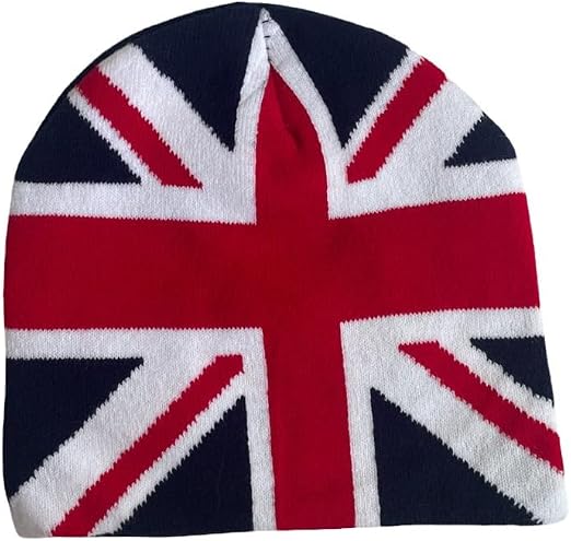 CORIRESHA Men Women Beanie British Flag Graphic Knitted Hats Winter Fall Warm Caps - skull jacket
