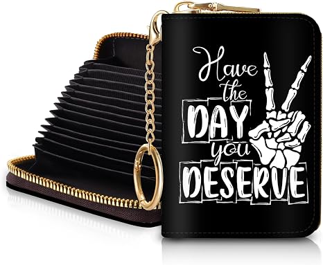 Blusabaca RFID Credit Card Holder Small Women Travel Wallet, Skull Sign - skull wallet