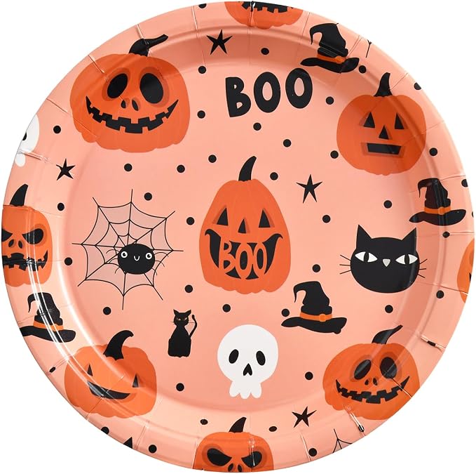 30 Pcs Halloween Paper Plates Halloween Party Plates - skull plate