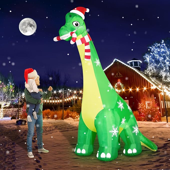 13FT Giant Dinosaur Christmas Inflatable Decorations, Built-in LED Lights, Strong Blower Huge Blow Up Yard Clearance Decor with Large Candy Cane Xmas Santa Hat Outdoor Indoor Holiday Party - skull inflatable