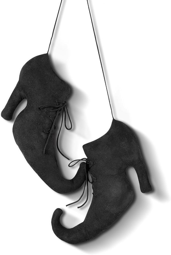 Suhine 12 Inch Large Vintage Halloween Witch Shoes Wall Hanging Decoration - skull wall art