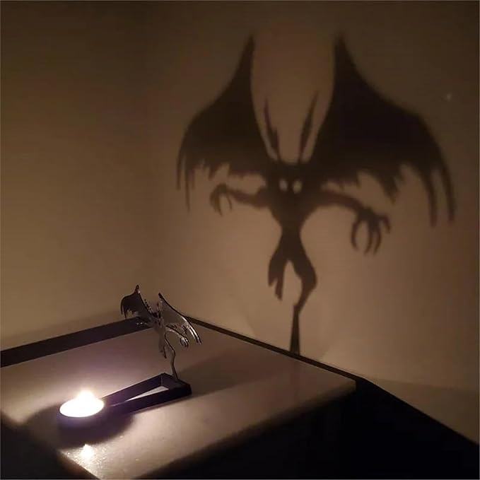 Funny Shadow Candle Holders for Halloween Decorations, Halloween Candle Holders, Vintage Candleholder Tabletop Decorative Tealight Candle Holder for Halloween Home Decor (A) - skull candle