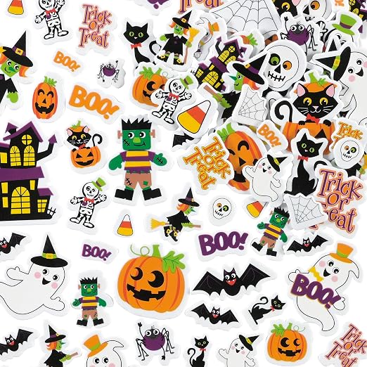 READY 2 LEARN Foam Stickers, Halloween, Pack of 168 - skull sticker