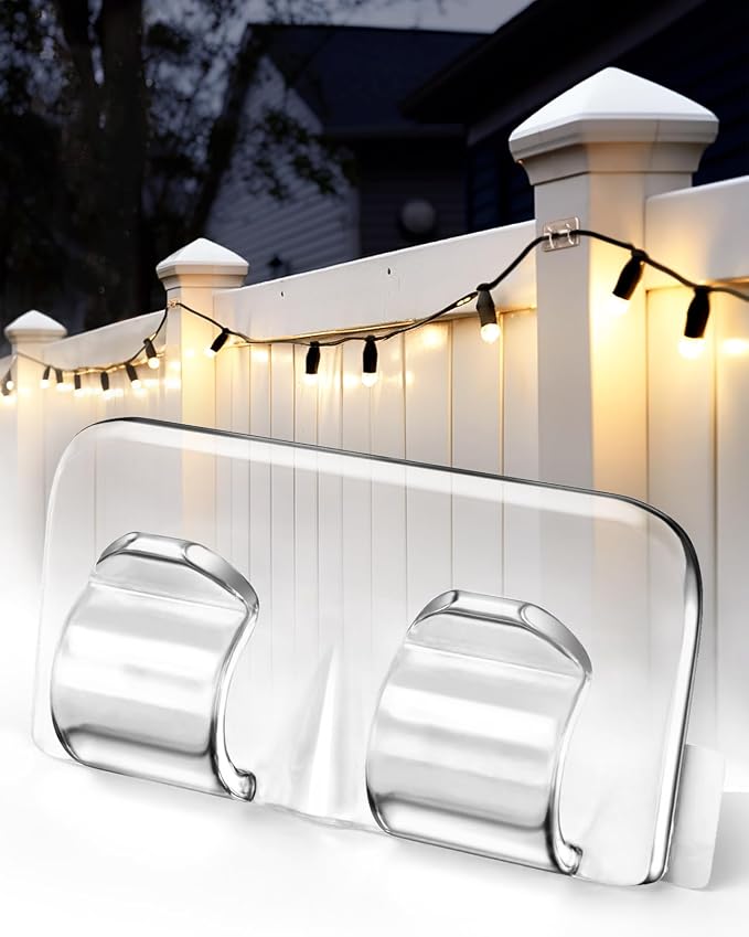 Hetyue Hooks for Outdoor String Lights Clips: 26Pcs Heavy Duty Light Hook - string light