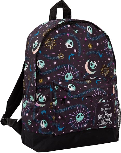 The Nightmare Before Christmas Backpack for Kids Adults Large Capacity Jack Skellington College School Bag, Black, One Size, Backpack - skull backpack