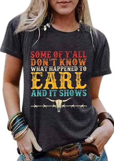 Rock Band T-Shirt Women Country Music Shirt Tops Vintage Graphic Retro Steer Western Rodeo Tees - skull tshirt