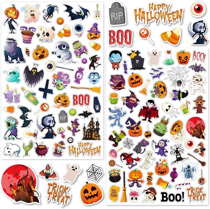 LINAYE Halloween Stickers for Kids 24 Sheets 1260PCS Stickers Bulk - skull sticker