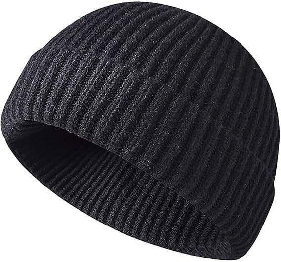 Fisherman Beanie for Men Knit Trawler Beanie Short Cuffed Watch Cap for Men Women - skull watch