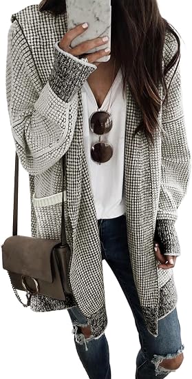 Sidefeel Cardigan Sweaters for Women Open Front Fall Outfit - skull jacket