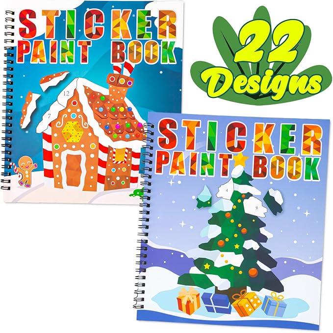 2PCS Christmas Stickers Books Crafts for Kids - skull painting