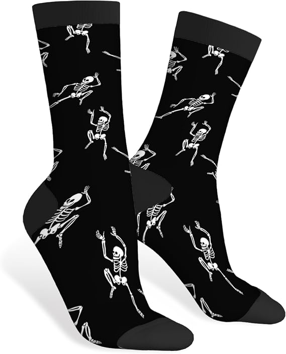 AOYEGO White Daisy Funny Socks Flower Print Chamomile Novelty Casual Crew Socks Contrast Color Design for Women Men Gift - sugar skull costume