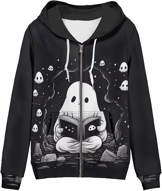 Showudesigns Women's Clothing Zip Up Hoodies XS-5XL Fashion Sweatshirts Clothes Fall Pullover Tops - skull hoodie