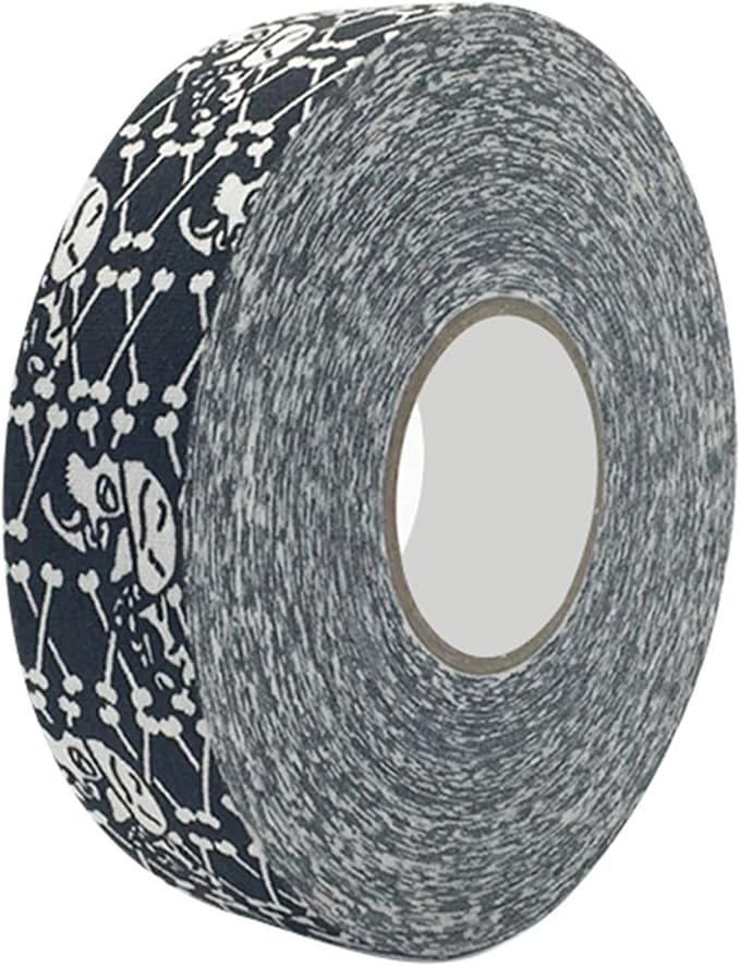 2.5cmx25m Lacrosse Tape, Hockey Protective Tape Hockey Stick Grip Tape Lacrosse Tape Hockey Grip Tape for Stick Sport Safety Badminton Pole Pads Hockey Stick Tapes Equipment (Human Skeleton) - skull sticker
