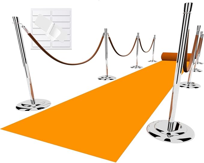 EZLucky Orange Carpet Runner for Party, 2.6 x 15 ft, 130 GSM Felt Fabric - skull carpet