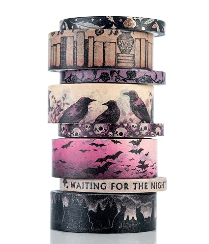 Conquest Waiting for the Night Washi Tape Bundle - skull sticker