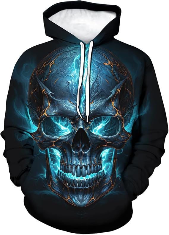 Skull Hoodie For Men 3D Print Novelty Graphic Hoodies Fashion Sweatshirts - skull sweatshirts