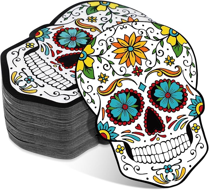 Honoson 100 Pcs Day of the Dead Cocktail Beverage Paper Napkins - skull toilet paper