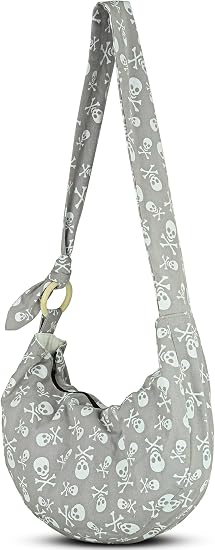 Hobo Crossbody Bag for Women – Handmade Cotton Boho Purse with Wooden Ring | Lightweight Slouchy Shoulder Sling Tote Bag - sugar skull handbags for sale