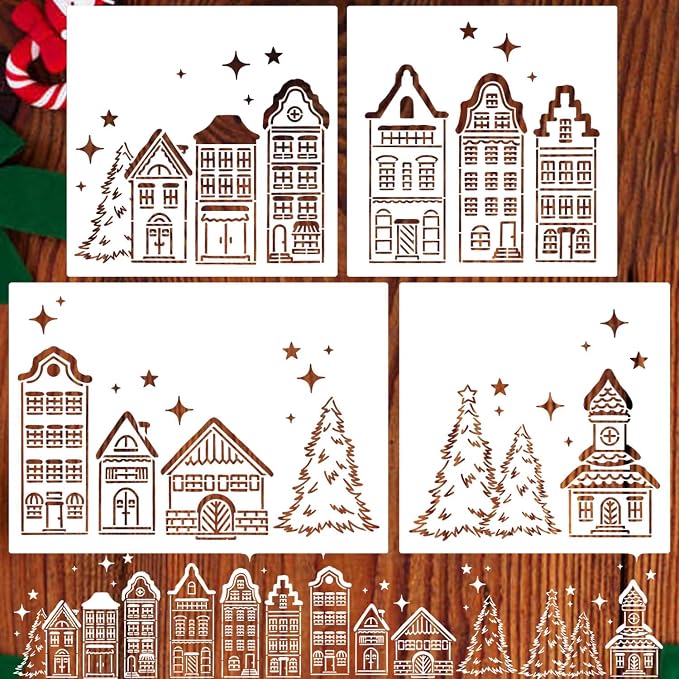 Christmas Window Stencils Christmas Stencils for Crafts Reusable - skull painting