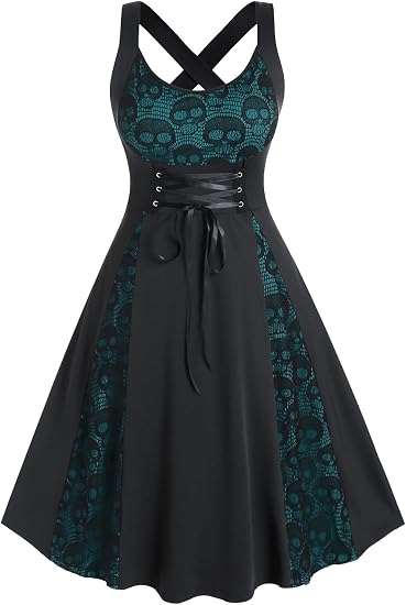 Rosegal Womens Plus Size Sleeveless Gothic Dresses