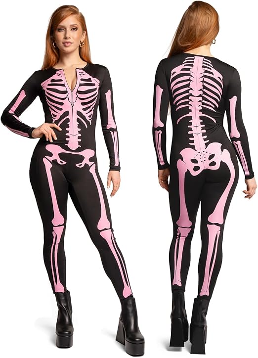 Tipsy Elves Sexy Halloween Skeleton Bodysuit for Women - One Piece Costume - sugar skull costume