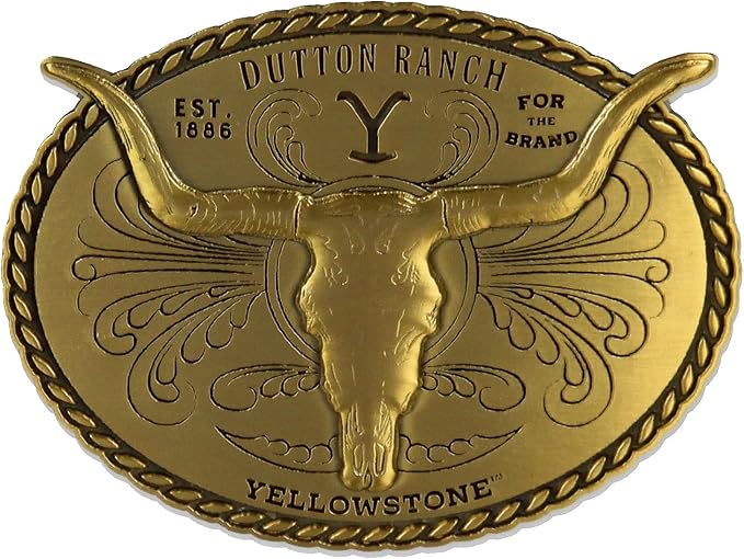 Yellowstone TV Series Dutton Ranch Western Cowboy Heavy Duty Belt Buckle - skull wallet