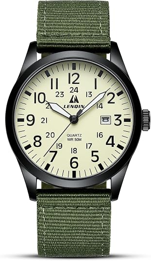 LN LENQIN Mens Watches Military Sport Analog Quartz Watch for Men - skull watch
