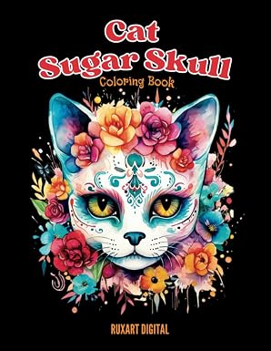 Cat Sugar Skull Coloring Book: 20 Unique images | 8.5"x11" | Activity book for kids and adults | Cat Lovers - sugar skull book
