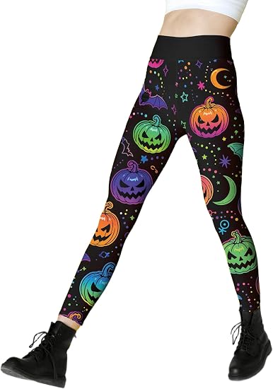 Halloween Leggings,Christmas Leggings for Women,Soft Brushed Stretch - skull leggings