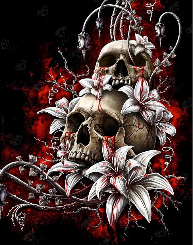 Skull Diamond Painting Kits for Adults - Skeleton Diamond Art Kit for Adult - skull painting