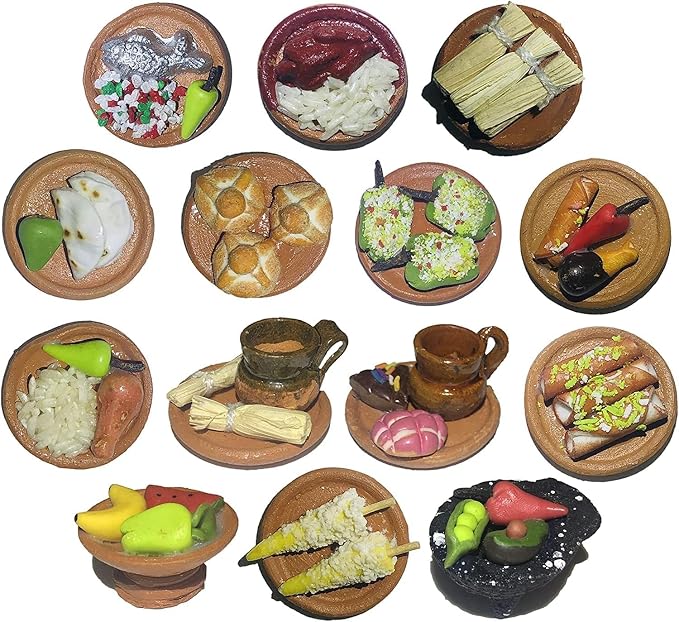 JDProvisions Miniature Mexican Fiesta Clay Pretend Food Decorations Arts Day of The Dead Offerings Dia De Los Muertos Ofrendas Cinco de Mayo (10) - skull plate