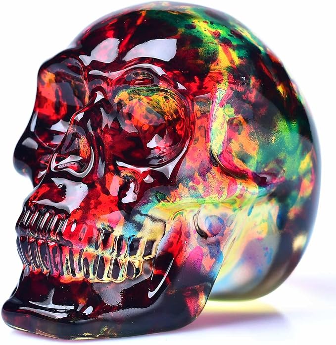 Crystal Skull Head Statue K9 Glass Skull Figurine Collectible Home Decor - skull figurine