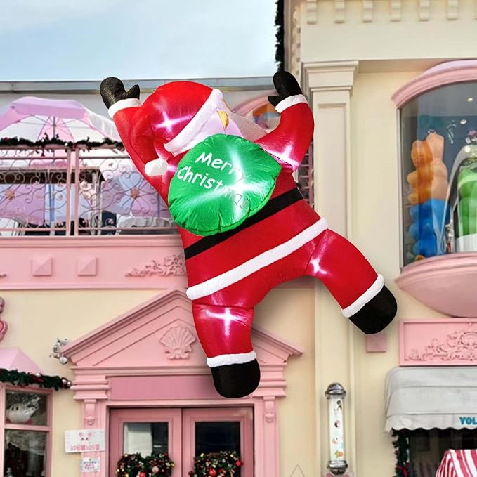 6FT Christmas Inflatables Outdoor Decorations Joy Hanging Santa Claus Gift Bag, Very Bright LED Lights Blow Up Giant Christmas Decor for Indoor Yard Outside Fall Vacation Holiday Party Lawn - skull inflatable
