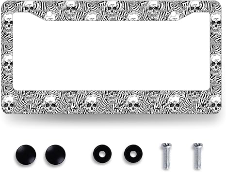 Skull License Plate Frame Gothic License Plate Holder - skull plate