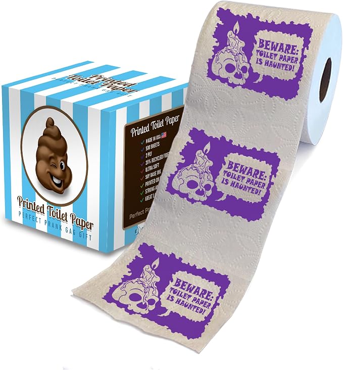 Printed Halloween TP Beware: Haunted Toilet Paper Scary Toilet Paper Roll for Spooky Party Decoration 500 Sheet
