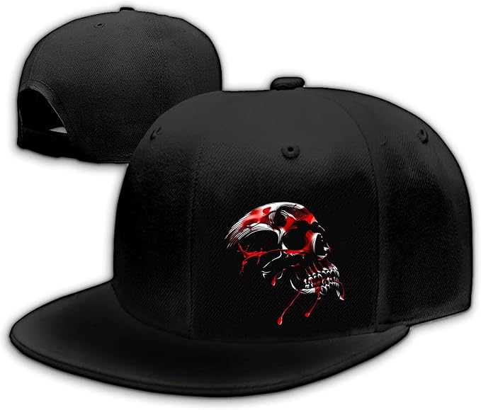Motorcycle Skull Hat Flat Bill Hats for Men Snap Backpack Mens Hats Snapback Baseball Cap for Teens Boys - skull backpack