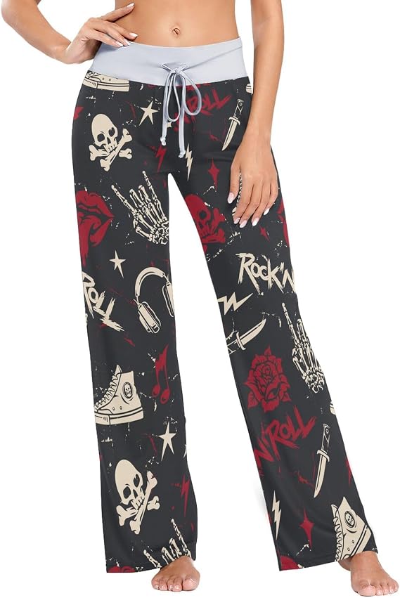 Women's Pajama Pants Strawberry Milk Box Rabbit Pink Sleepwear Lounge Pajama Bottoms XS - skull pajamas