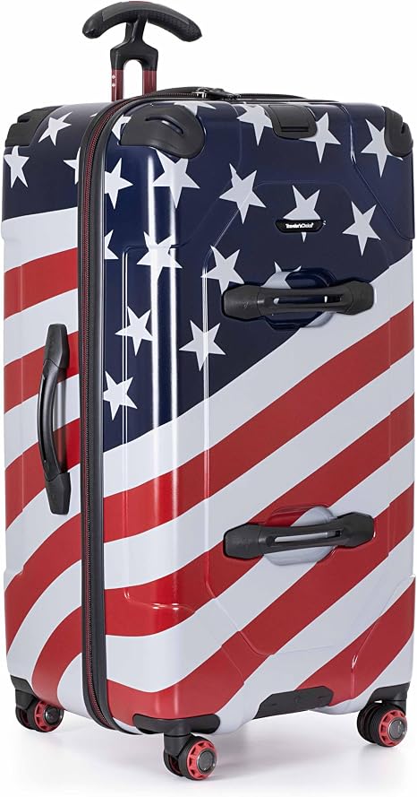 Traveler's Choice Maxporter II Polycarbonate Hardside Trunk with Spinner Wheels, American Flag, 31-Inch Large Trunk - skull suitcase