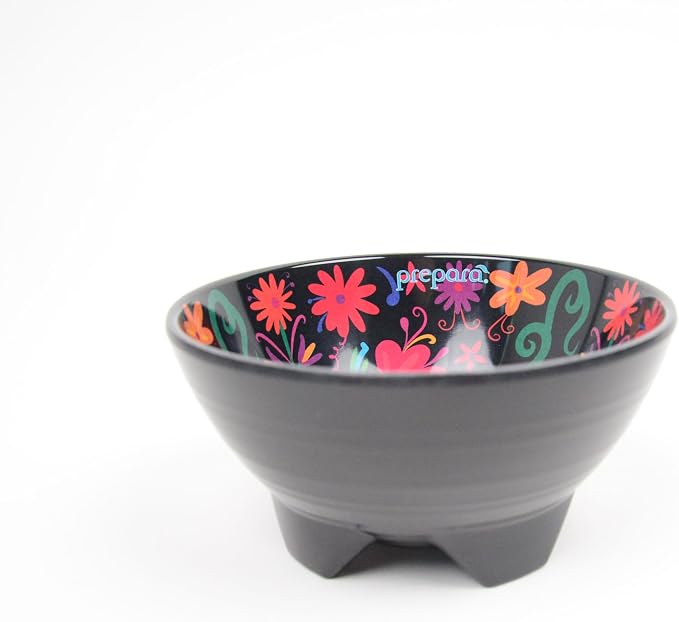 Prepara 4-Inch Taco Prep Bowl, Black Day of the Dead - skull plate