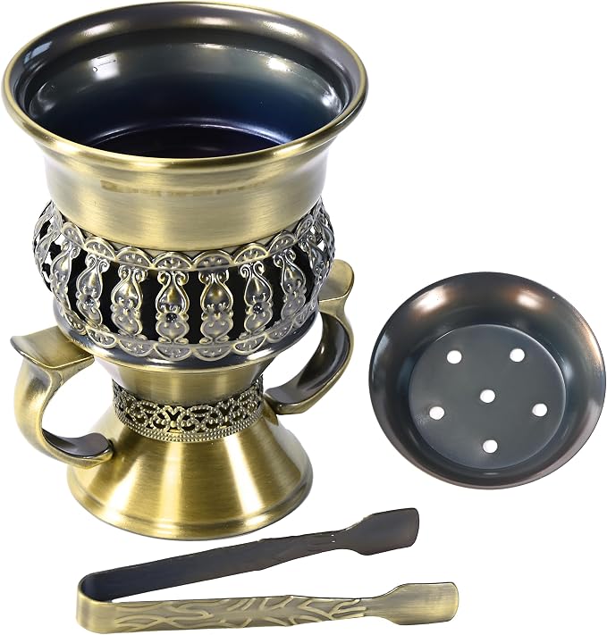 Bakhoor Burner, Charcoal Incense Burner, Frankincense Resin Burner, Incense Charcoal Discs, Bukhoor Kit with Mtal Handle/Tongs, for Yoga, Spa Aromatherapy Office Home Decor - skull incense burner