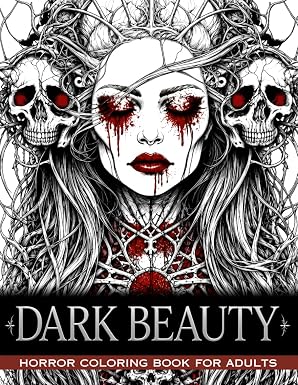 Dark Beauty Horror Coloring Book for Adults: A Fantasy Tarot for Goth Adults, Embrace the Dark Beauty of Vampires, Curses, and Villains (Mysterious Melodies Dark Coloring Books) - sugar skull book