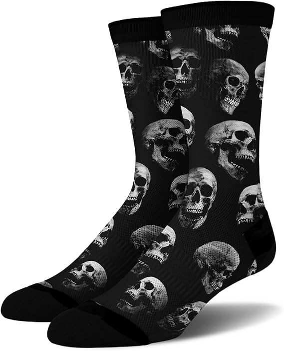 Sockologie Spooky Halloween Crew Socks - Skeletons, Spider Webs, Ghosts and More. For Men and Women - sugar skull costume