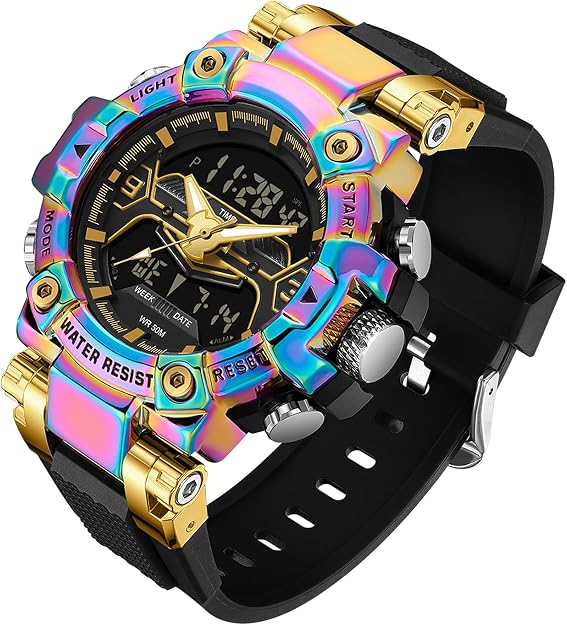 findtime Cool Designer Mens Watches Blue Large Face Mascul Relojes para Hombres Unique Electronics Sports Military Bolder Running Heavy Duty Watch - skull watch