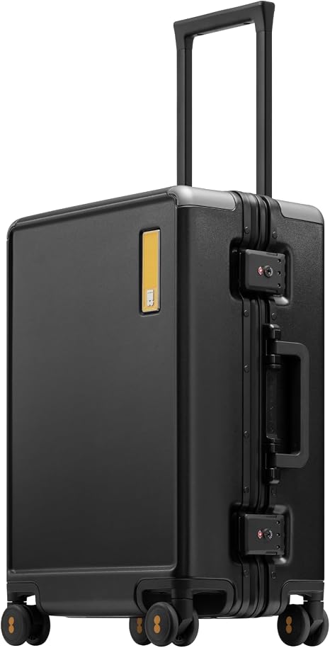 LEVEL8 Zipperless Carry On Luggage Airline Approved Suitcase 20 Inch Black - skull suitcase
