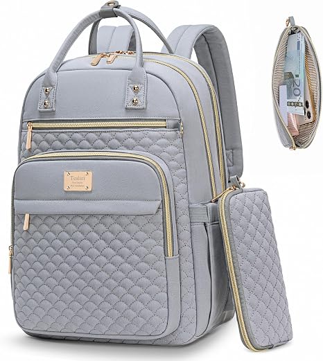 Tealari Laptop Backpack for Women,15.6 Inch Laptop Backpack for Work,Water Resistant Travel Backpack,College Bookbag with Wallet - skull backpack