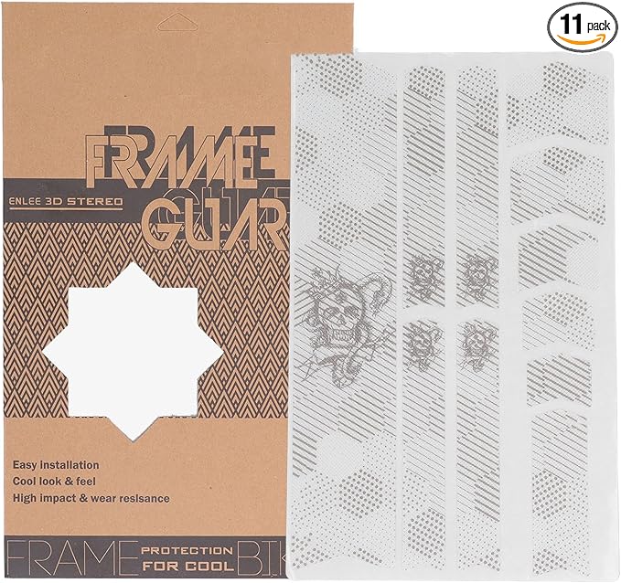Bike Frame Tape, Thickened Fade Resistant Decorative PVC Bike Chain Guard, Esay Use Bicycle Chainstay Protector for Mountain Road Bikes(Skull snake) - skull sticker