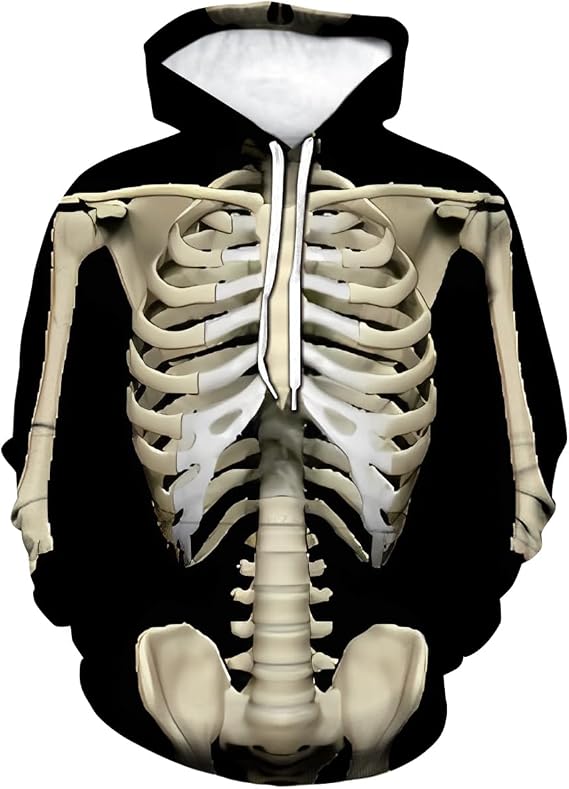 Funny Skeleton Skull Sweatshirt Novelty Skull Theme Hoodie - skull sweatshirts